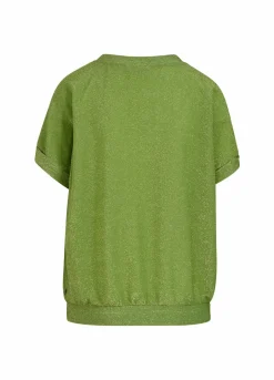 Shimmer Top With Gatherings At Sleeve