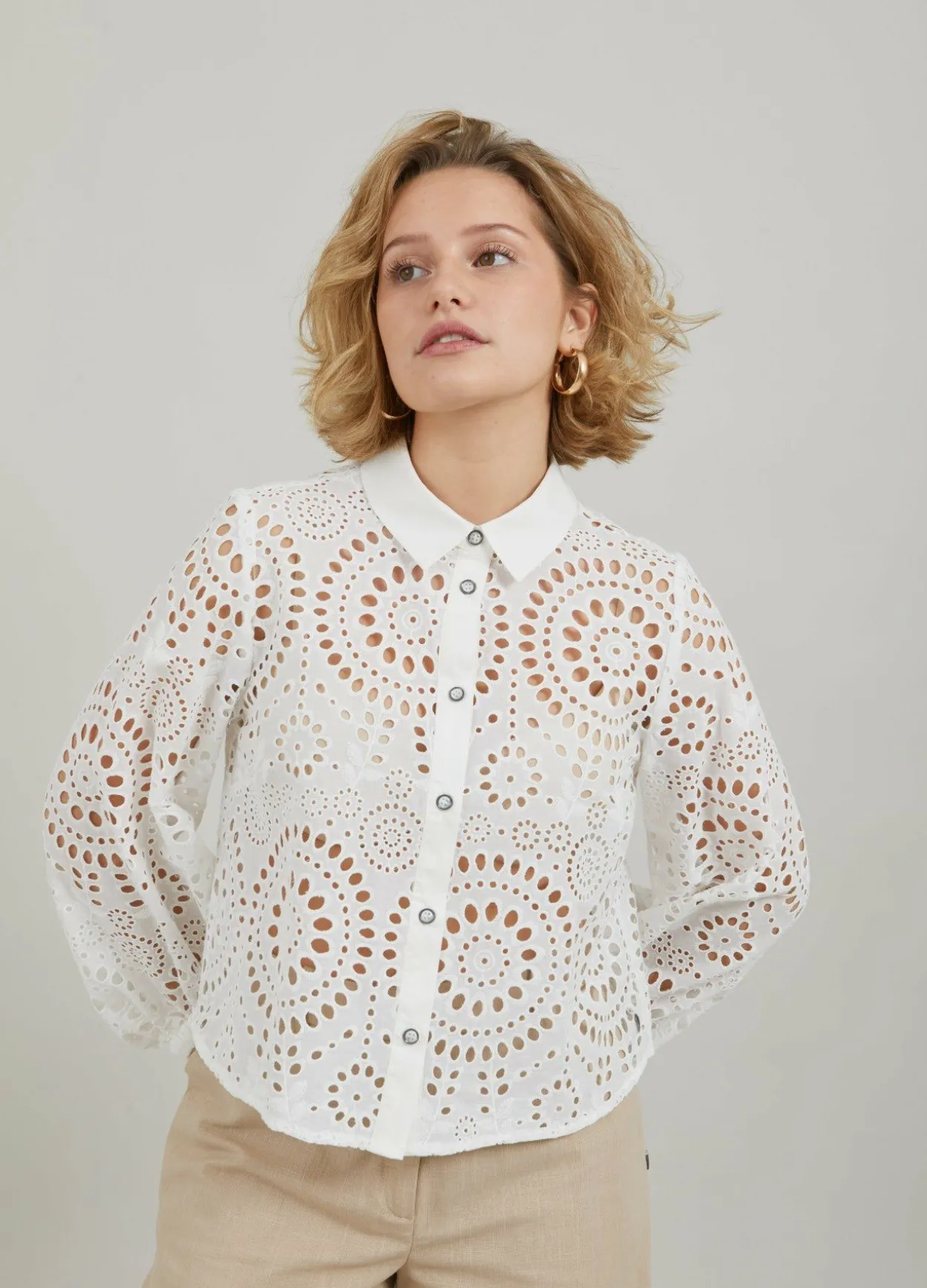 Shirt In Broderie Anglaise