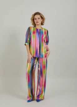 Shirt In Faded Stripe Print