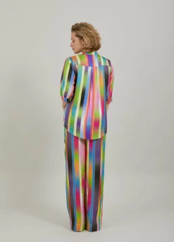 Shirt In Faded Stripe Print