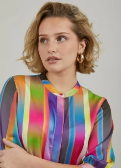 Shirt In Faded Stripe Print