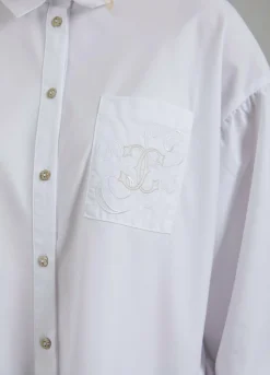 Shirt W. Boxy Fit And Embroidery