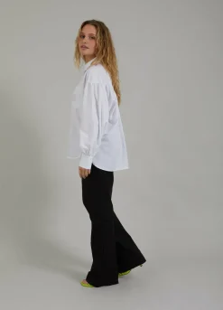 Shirt W. Boxy Fit And Embroidery