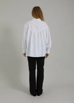 Shirt W. Boxy Fit And Embroidery