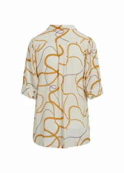 Shirt W. Chain Print And 3/4 Length Sleeves