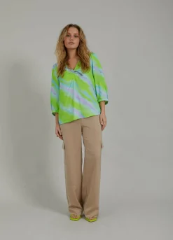 Shirt W. Faded Stripe Print