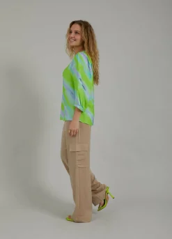 Shirt W. Faded Stripe Print