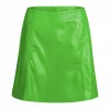 Short A-Line Leather Skirt
