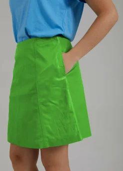 Short A-Line Leather Skirt