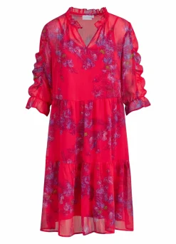 Short Dress In Feather Bloom Print