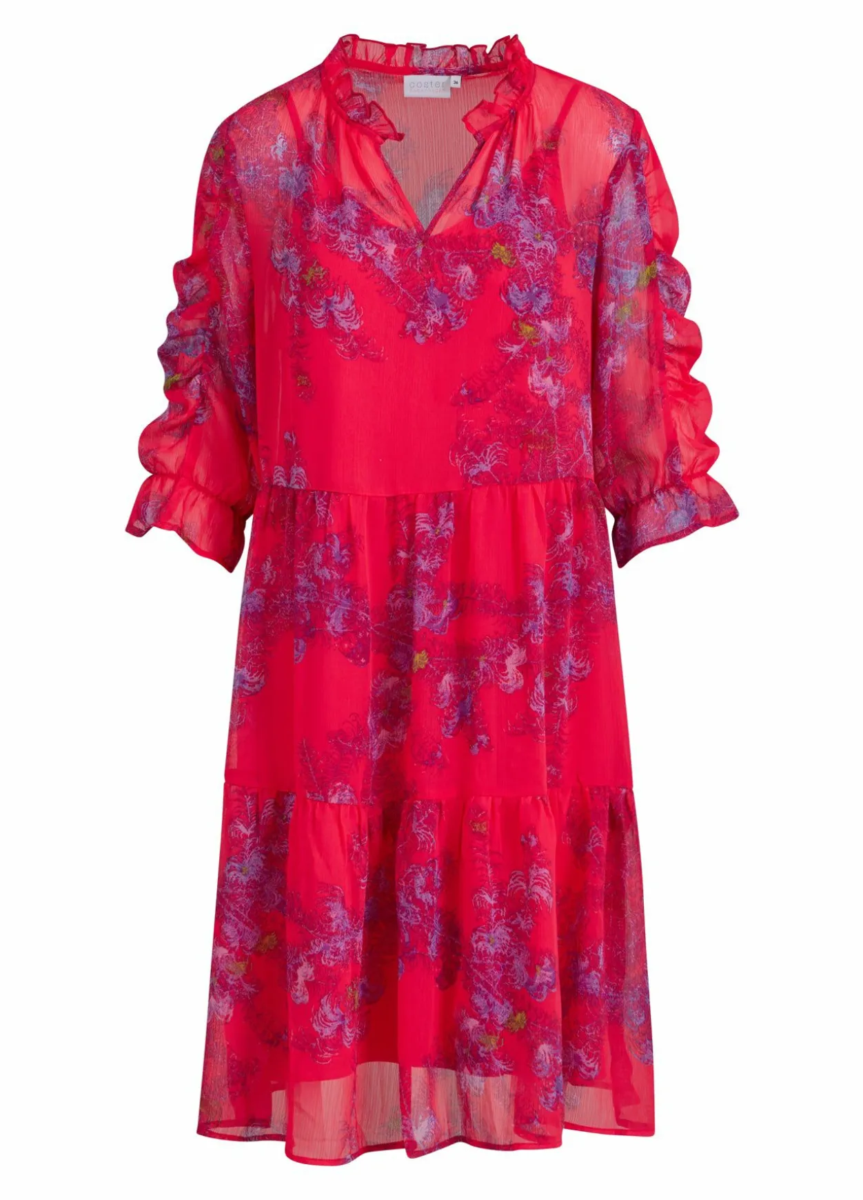 Short Dress In Feather Bloom Print