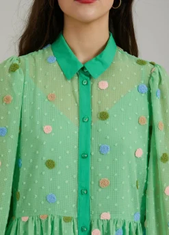 Short Dress W. Dot Texture