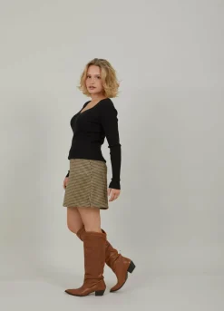Short Skirt In Houndstooth