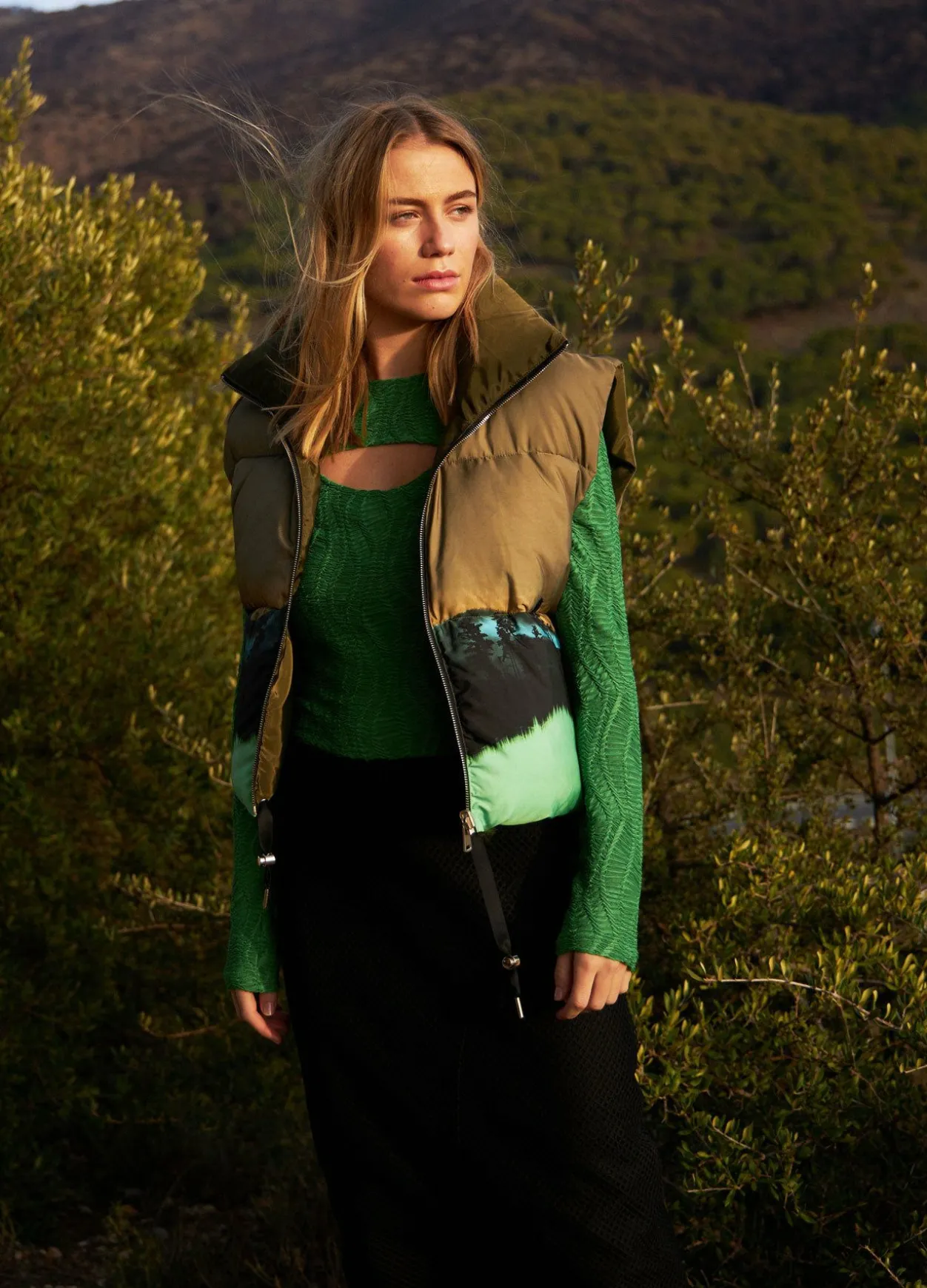 Short Vest In Magic Forest Print