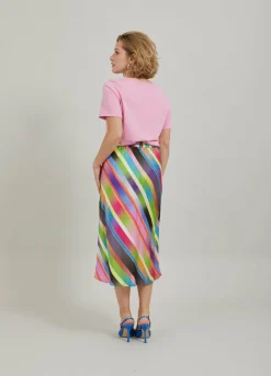 Skirt In Faded Stripe Print