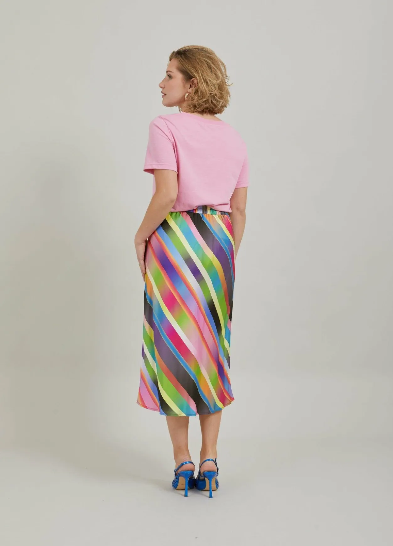 Skirt In Faded Stripe Print