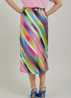 Skirt In Faded Stripe Print