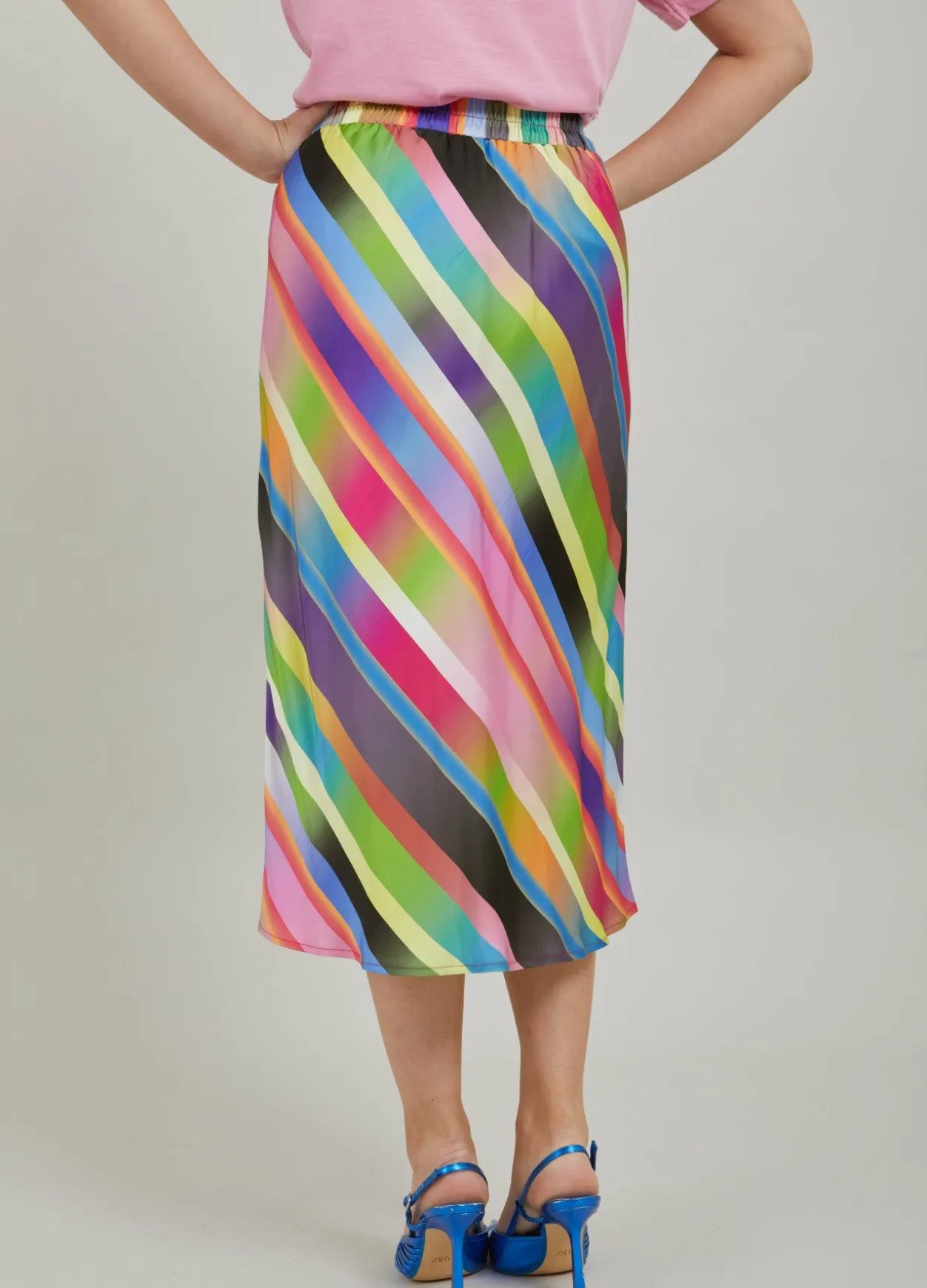 Skirt In Faded Stripe Print
