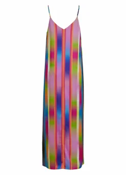 Slip Dress In Faded Stripe Print