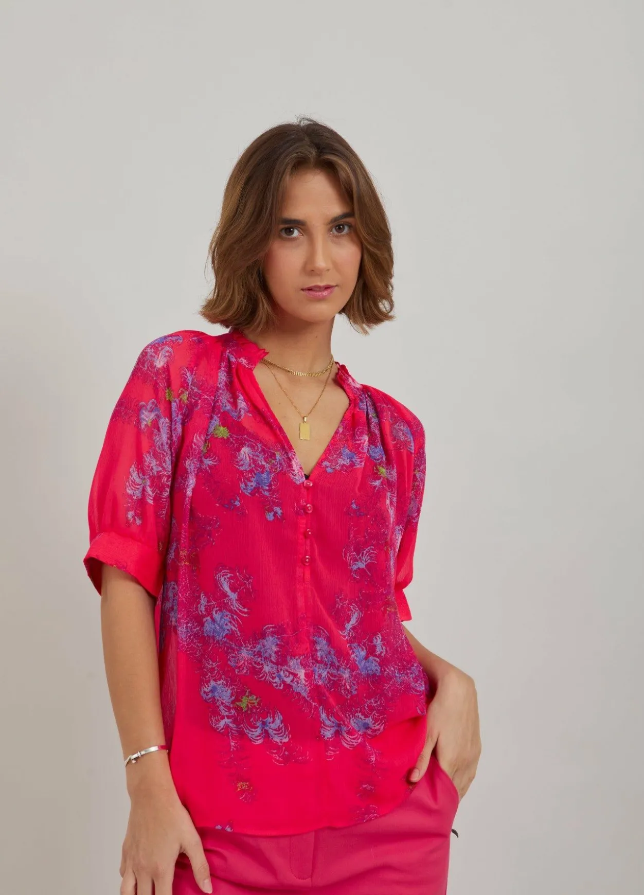 Top In Feather Bloom Print
