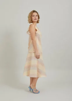 Top In Rainbow Stripe Print