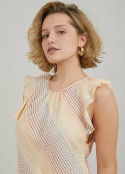 Top In Rainbow Stripe Print