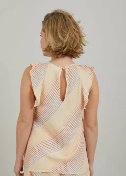 Top In Rainbow Stripe Print