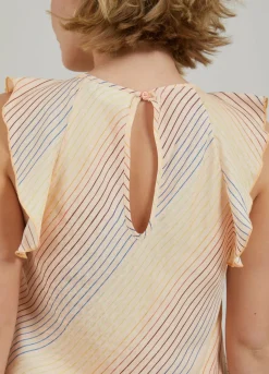 Top In Rainbow Stripe Print