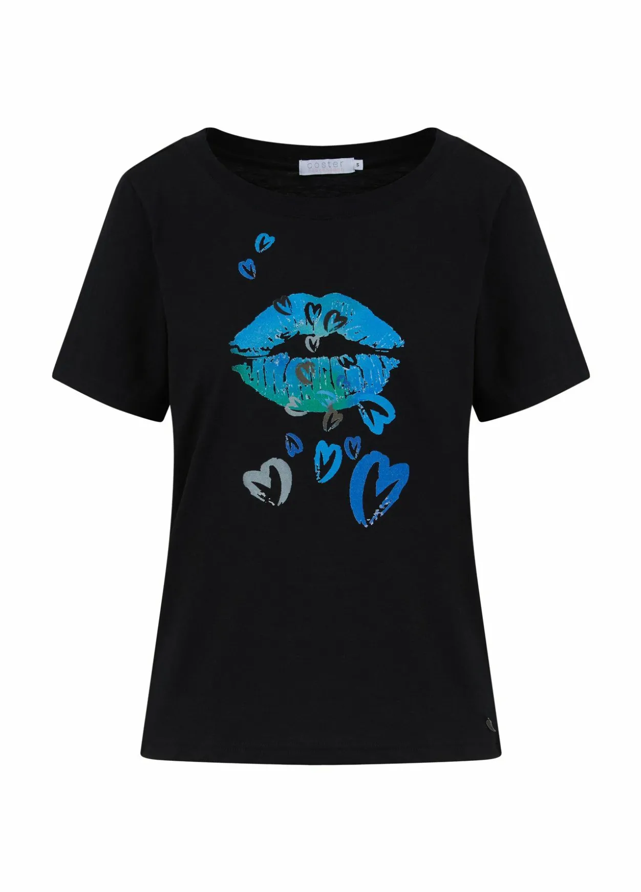 T-Shirt With Heart Lips Print