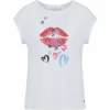 T-Shirt With Heart Lips Print