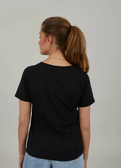 T-Shirt With Heart Lips Print
